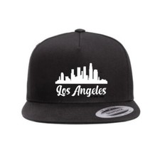 LA Los Angeles City Buildings Trucker / Snapback Hat Unisex - Black