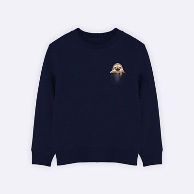 Kinder Sweatshirt. Farbe Marineblau. POCKET SLOTH