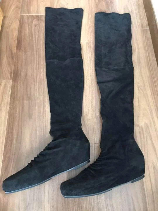 Rick owens knee high hotsell boots