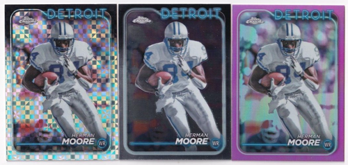 Herman Moore 2024 TOPPS CHROME X-FRACTOR + PINK REFRACTOR + LOT #69 LIONS