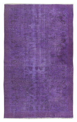 5x8.3 Ft Purple Color Handmade Wool Rug from Turkey, Great 4 Modern Interiors