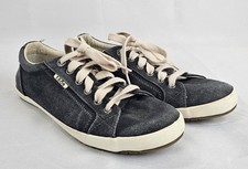 Taos Womens Star Canvas Sneakers Sz 9 Lace Up Casual Comfort Distressed Charcoal