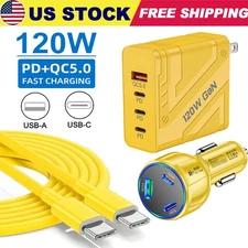 120W Fast Charging USB Type C Wall Charger For iPhone 16 Pro Max 16e 15 14 13 12