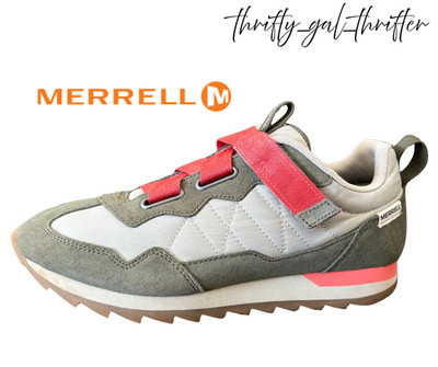 Merrell Alpine Strap Sneakers Women s Size 9 Sage Green Orange Trail Hook Loop