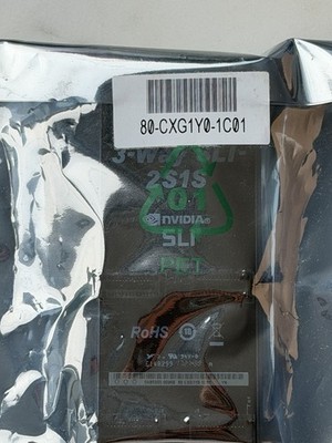 an NVIDIA SLI connector to bridge multiple graphics cards together.