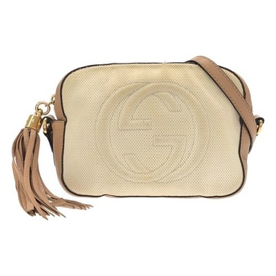 GUCCI Soho White / beige Shoulder Bag AUTHENTIC