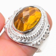 Tiger's Eye Gemstone 925 Sterling Silver Jewelry All Size Ring For Gift