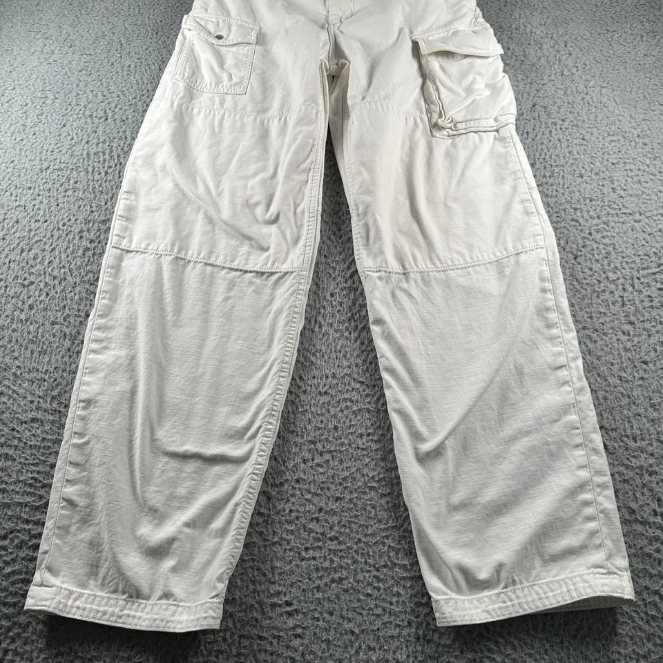 rag & bone Women's Cargo Paratrooper Pants 25 Optic White Cotton Pockets Flaw - Image 3 of 4