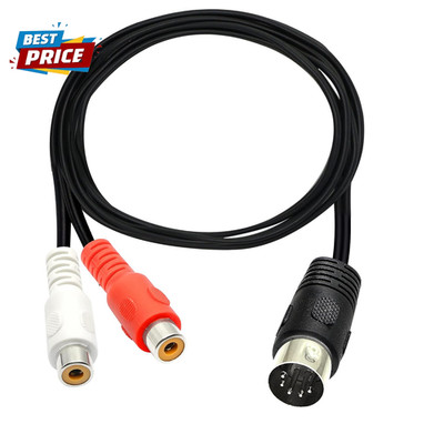 Din 5 Pin to RCA Cable 5-Pin Din Male to 2 RCA Phono Female Plugs Audio Cable fo