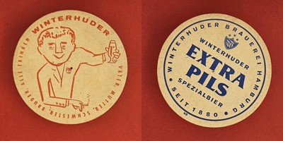 Winterhuder Hamburg Vater, Mutter   Brauerei Bierdeckel Bier