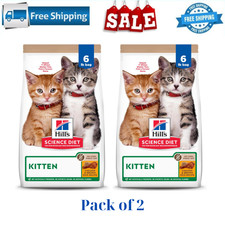 2PK -Hill's Science Diet No Corn,No Wheat,No Soy Kitten Dry Cat Food,Chicken,6lb