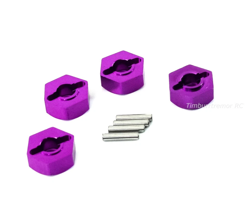 HSP 02134 Purple Aluminum 12mm Wheel Hex Hubs Pins Redcat Shockwave Volcano EPX - Image 3 of 4