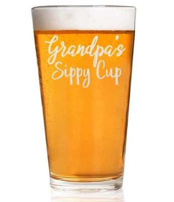Grandpa's Sippy Cup Beer Glass - 16oz Engraved Beer Pint - Grandpa Gifts - Gi...