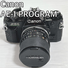 Used Canon AE-1 PROGRAM 35mm Film Camera Tamron Lens Untested For Parts