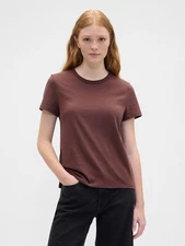 GAP Women's Favorite Crewneck T-Shirt-Chocolate Bar Brown-Size S