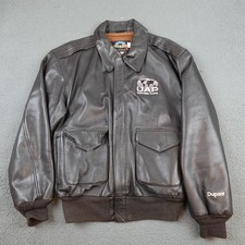 Giacca Cooper Tipo A-2 Uomo Grande Nera Pelle Bomber Full Zip USA Tasche