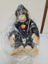 "JOCKO" STEIFF KNOPF IM OHR. MONKEY WITH BUTTON TAGS SEALED Squeaks GERMANY