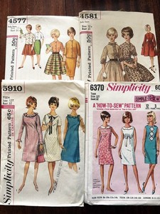 Simplicity Sewing Patterns - size Teen 12 - Vintage 1960s - set of 4