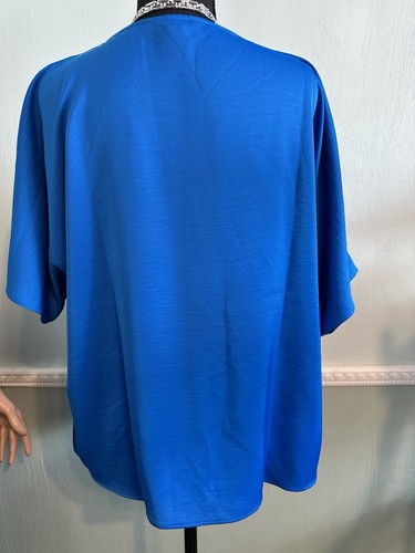 Woman’s Large Indigo Blue Dress Blouse By Bar lll - Picture 3 of 4