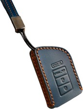 Genuine Leather Car Key Fob Cover Case for MDX 2024 2022 2023, Suitable for Blue