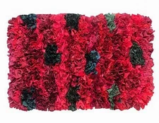 Eco World Rag Accent Throw Rug Loopy Shag Mat 20x30 Rich Red Polka Dot