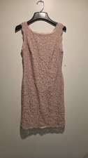 Adrianna Papell Women’s Lace Sheath Dress Size 4 Beige Nude lace Sleeveless