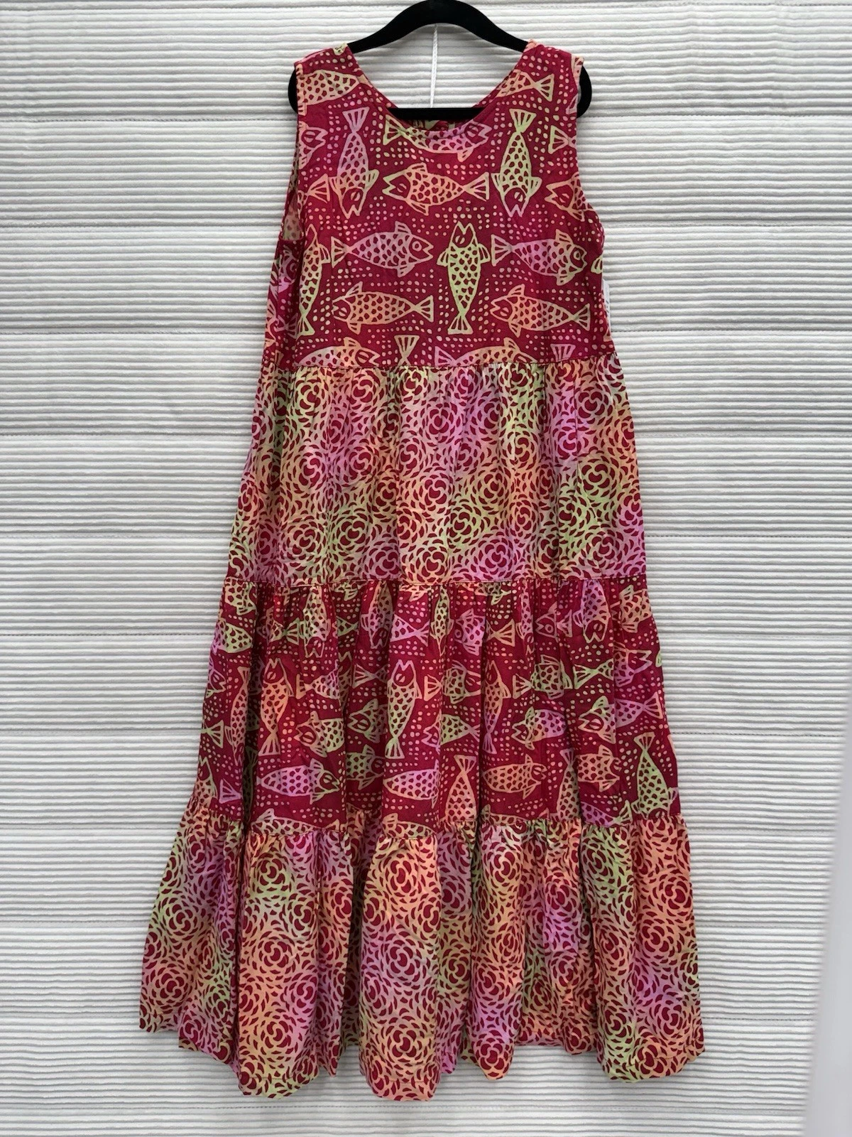Blue Ginger Girls Dress Resort Wear Hawaii Long Tiered Beach Fish scale Size 10