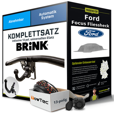 Für FORD Focus Fliessheck II DA Anhängerkupplung abnehmbar +eSatz 13pol uni. 08-