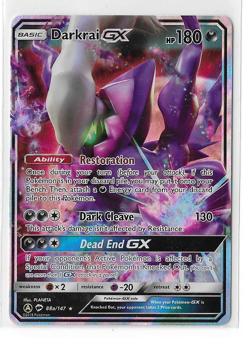 Darkrai GX 88a/147 Burning Shadows Alternate Promo Pokemon TCG