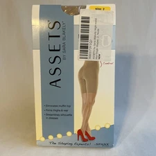 A Spanx Brand Hi-Waist Mid-Thigh Shaper Size 2 Nude Assets By Sara Blakely