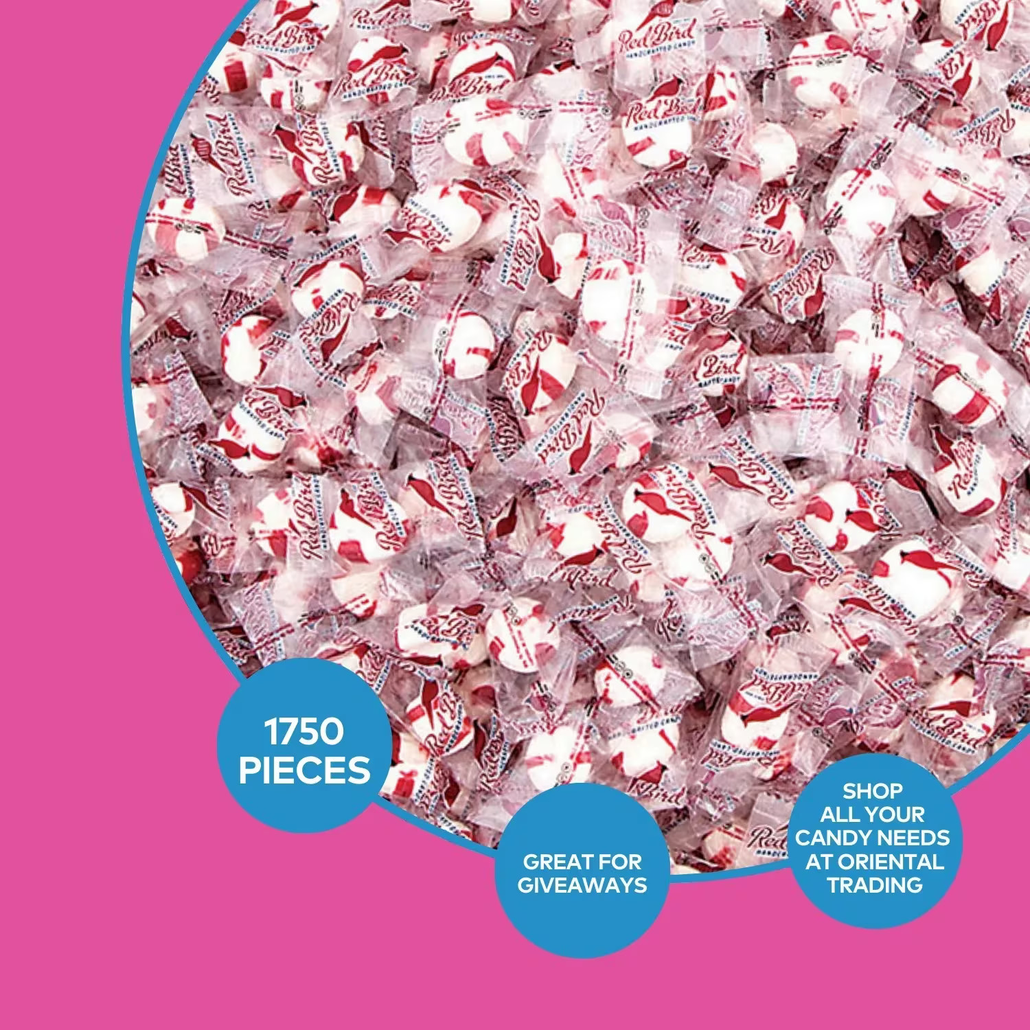 Bulk 1750 Pc. Red Bird sup &reg; /sup Peppermint Soft Puff Candies