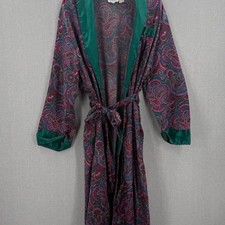 Vintage 90s Paisley Silk Robe Size Small