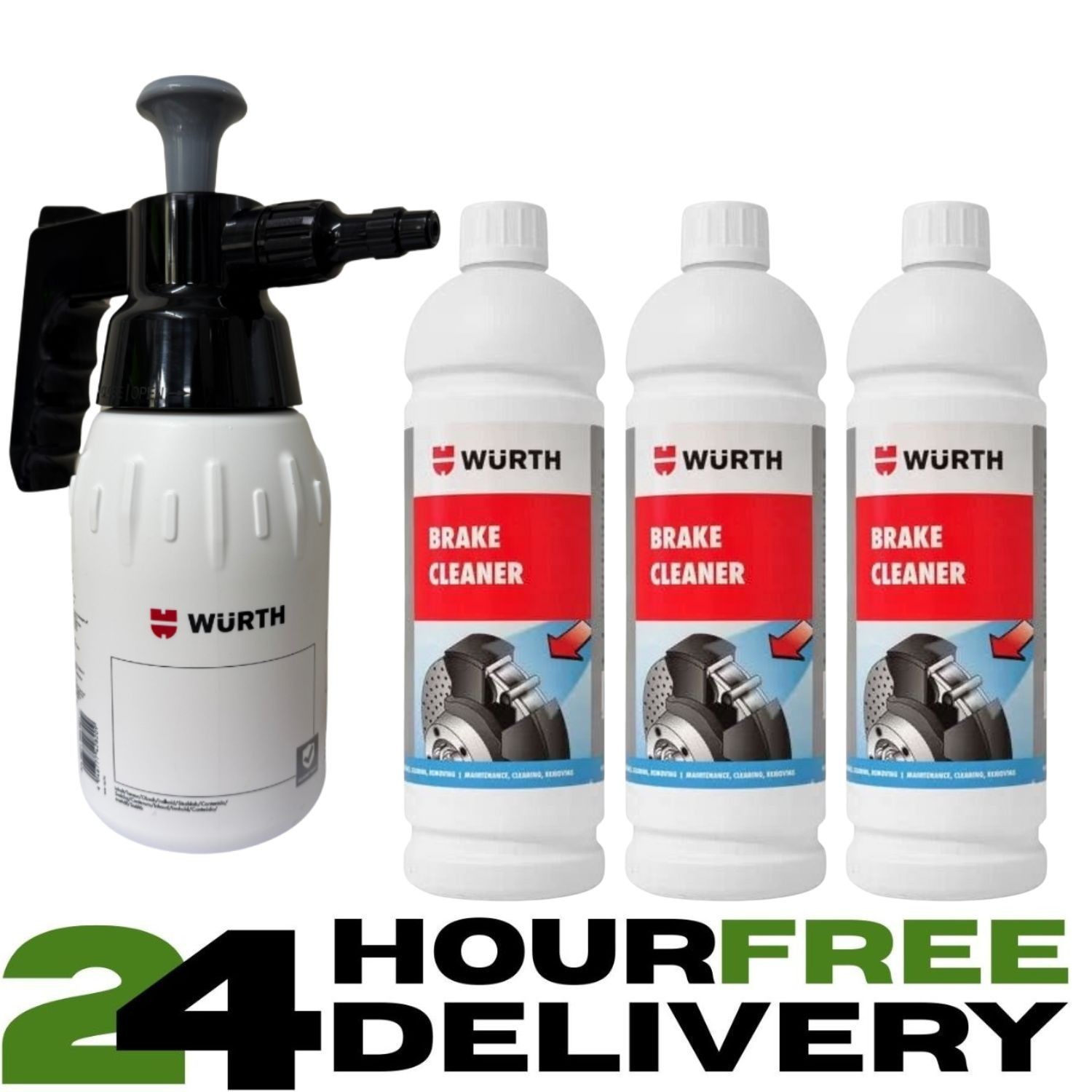 Brake Cleaner Solvent Wash Degreaser & Wurth Spray Bottle Adjustable Dispenser