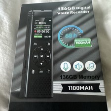 136GB Digital Voice Recorder with Playback,9000 Hours Audio Recording NIOB