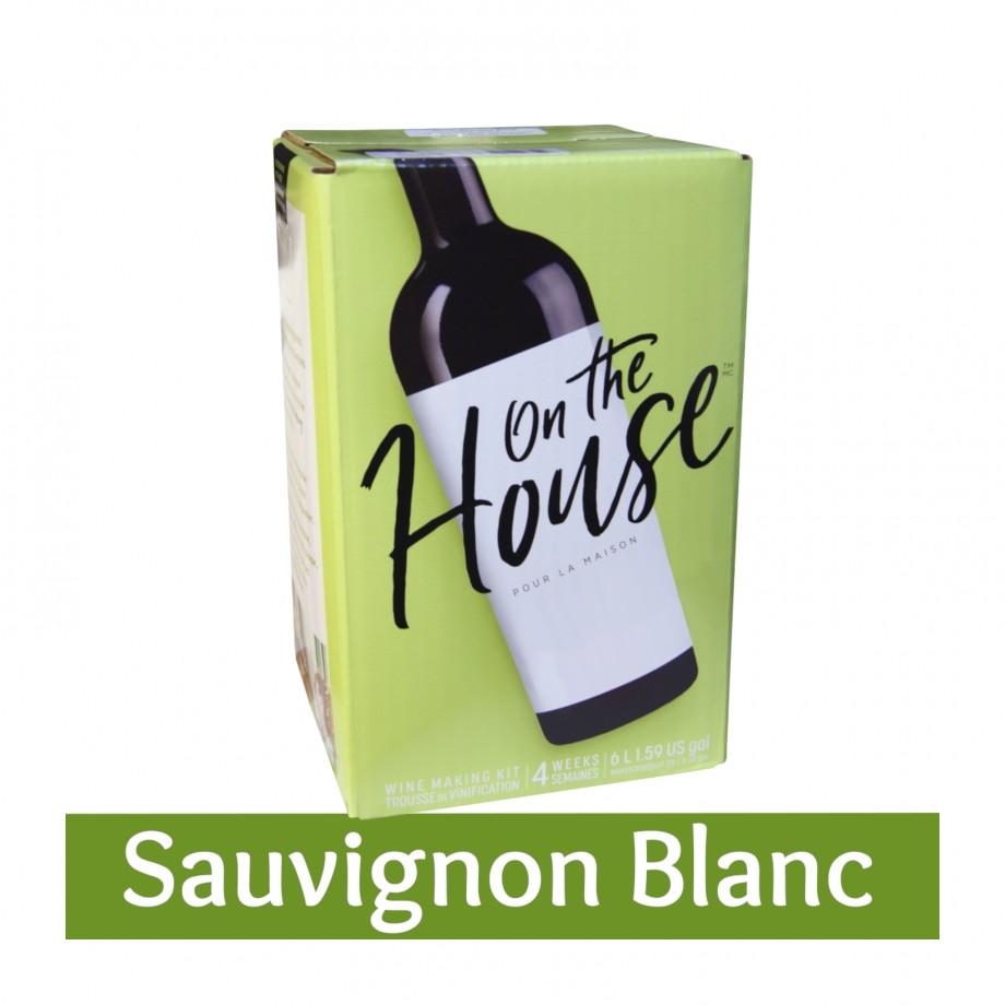 On The House Homebrew Wine Ingredient Kit - Sauvignon Blanc- 30 Bottle