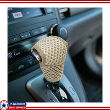 Leather Anti-slip Gear Shifter Cover Manual Transmission Protector Color Beige Leather Anti-slip Gear Shifter Cover Manual Transmission Protector Color Beige