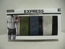 Express Boxer Briefs Fly Front Luxe Comfort Cotton 4 Pack Black Size Small NEW