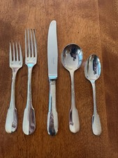 Christofle posate placcate argento, Cluny, 5 pezzi. posti, 12 disponibili. FRANCIA