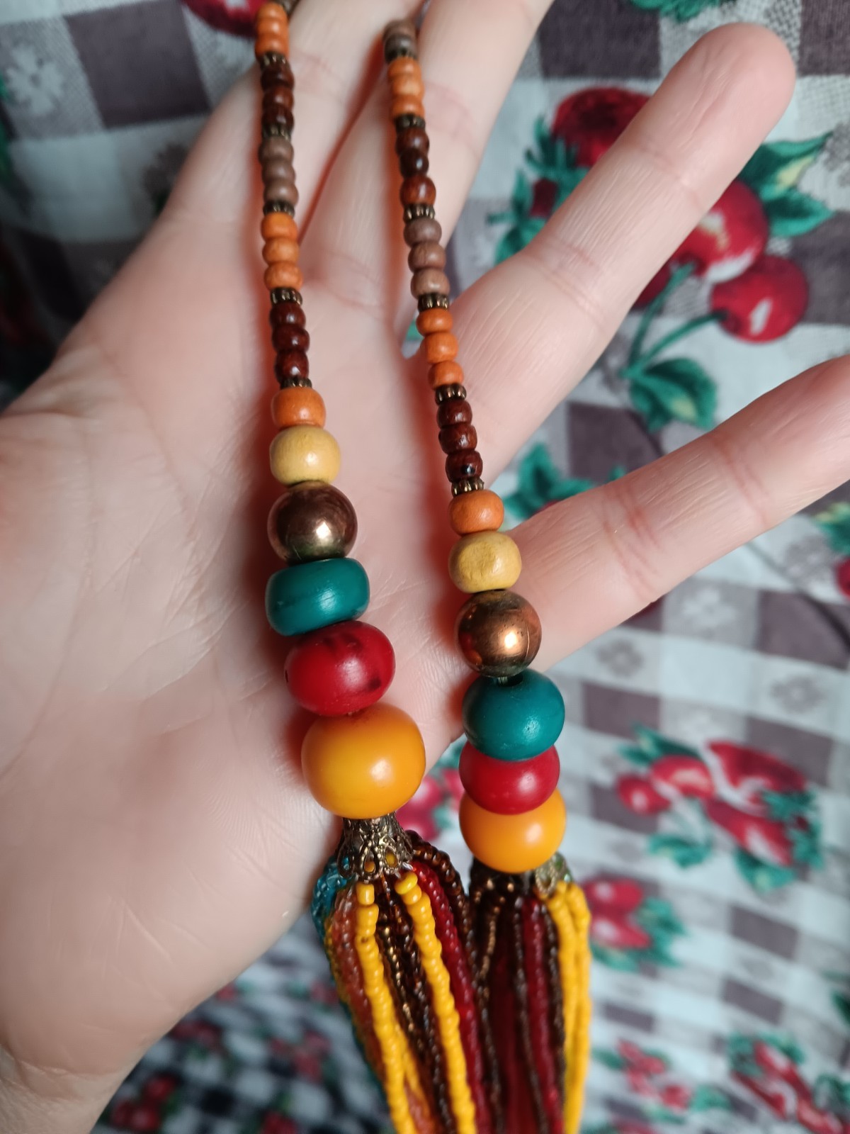 Colorful Round Bead Multistrand Statement Necklac… - image 3