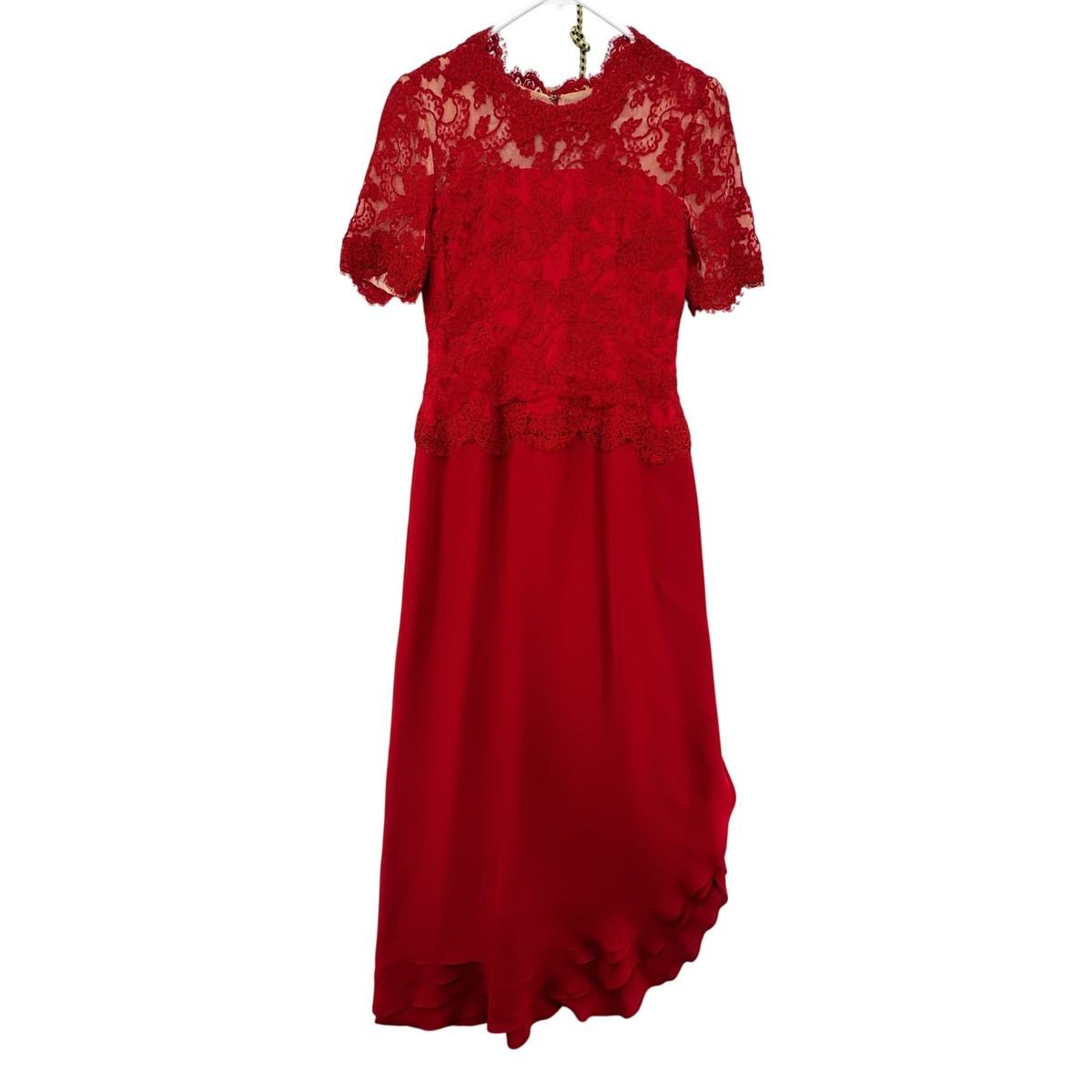 Carolina Herrera Dress Womens 6 Lace Silk Cocktail Midi Evening Formal Made  USA | eBay