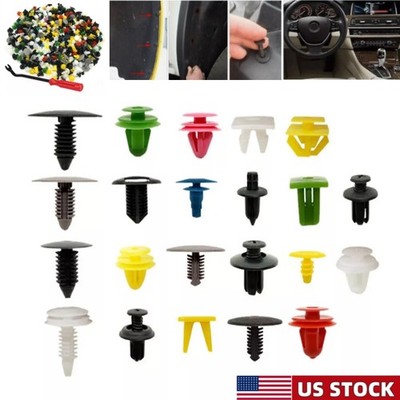 500Pcs Universal Car Fastener Clips Bumper Fender Door Panel Retainer Rivet Kit