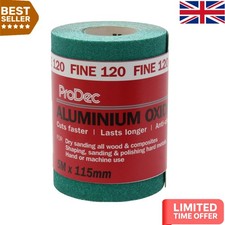 Versatile 5m x 115mm Green Sanding Paper - 120 Grit for Wood, Plaster, Metal