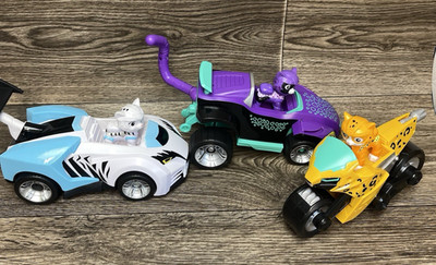 Paw Patrol Cat Pack Vehicles & Figures Lot Rory Shade Wild Cheetah Lot of 3