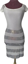 Claudio Milano White Mesh Mini Dress Sheer Cr...