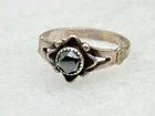 Vintage Sterling Silver 60's Bell Trading Co Hematite Rustic Ring Sz 6