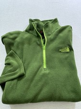 The North Face Polartec 1/4 Zip Sweater Mens Medium Green Pullover Mid Weight