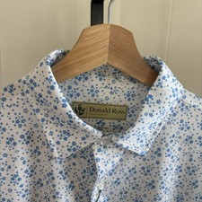 Donald Ross NWT Blue White Floral Performance Golf Polo Shirt Men  s S Athleisure