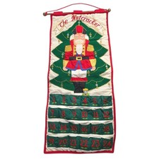 Vintage Pockets Of Learning Nutcracker Advent Calendar Christmas Tree Fabric