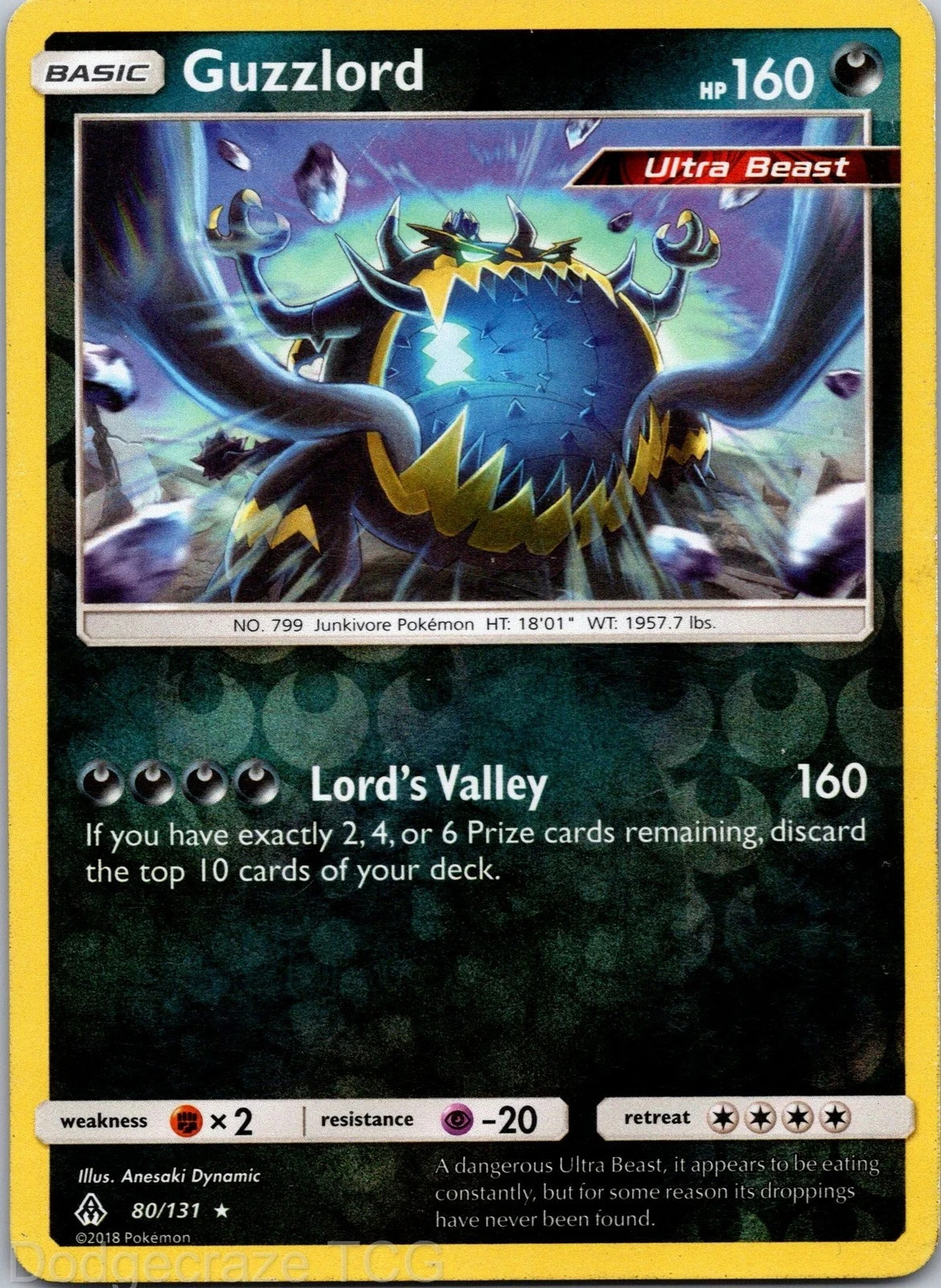 Guzzlord 80/131 S&M Forbidden Light HOLO RARE MINT! Pokémon