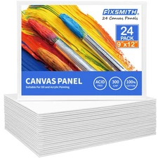 Canvas Boards for Painting 9x12 Inch, Super Value 24 Pack Paint Canvases, Whi...